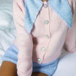 Zara rhinestone button sweater size small